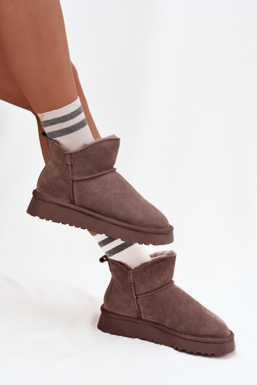 Botas de neve isoladas em camurça com pelo por dentro Vinceza 97961 marrons