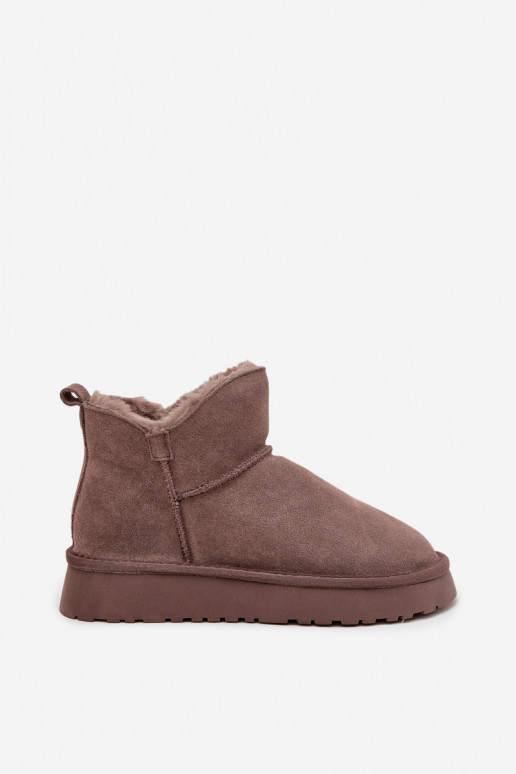 Botas de neve isoladas em camurça com pelo por dentro Vinceza 97961 marrons