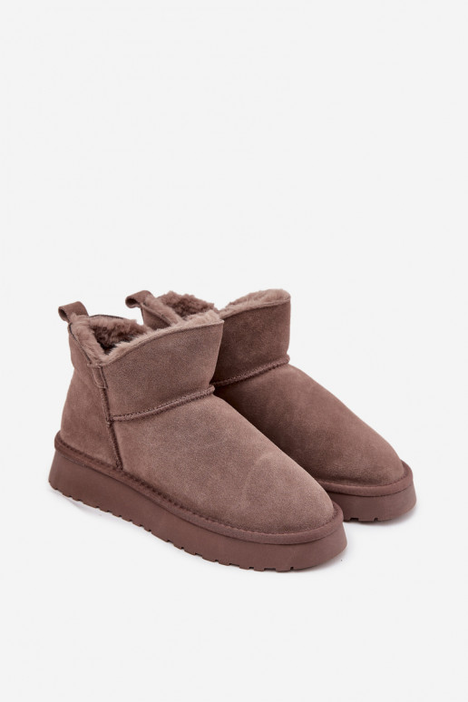 Botas de neve isoladas em camurça com pelo por dentro Vinceza 97961 marrons
