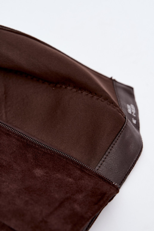 botas altas femininas com salto bloco cor caramelo Carlin