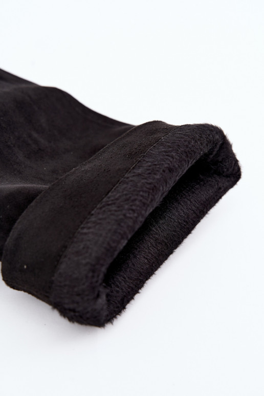 botas altas femininas slip-on, forradas com saltos finos em preto Olivienne