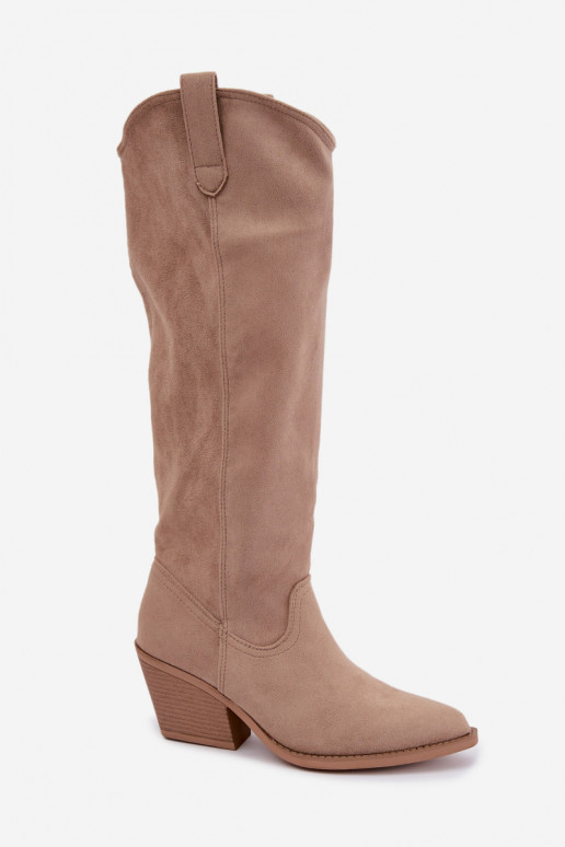 botas altas slouchy slip-on em areia Sylvie