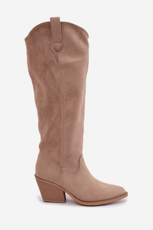 botas altas slouchy slip-on em areia Sylvie