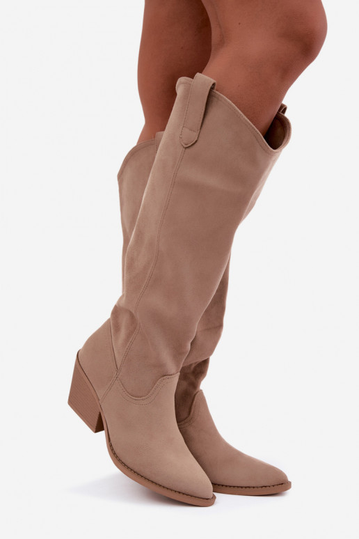 botas altas slouchy slip-on em areia Sylvie