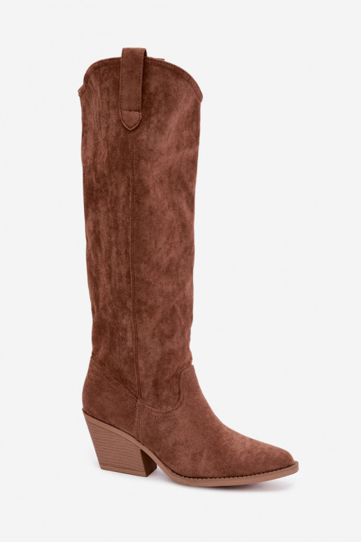 botas altas slouchy slip-on em marrom Sylvie