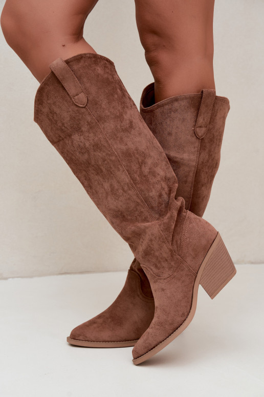 botas altas slouchy slip-on em marrom Sylvie