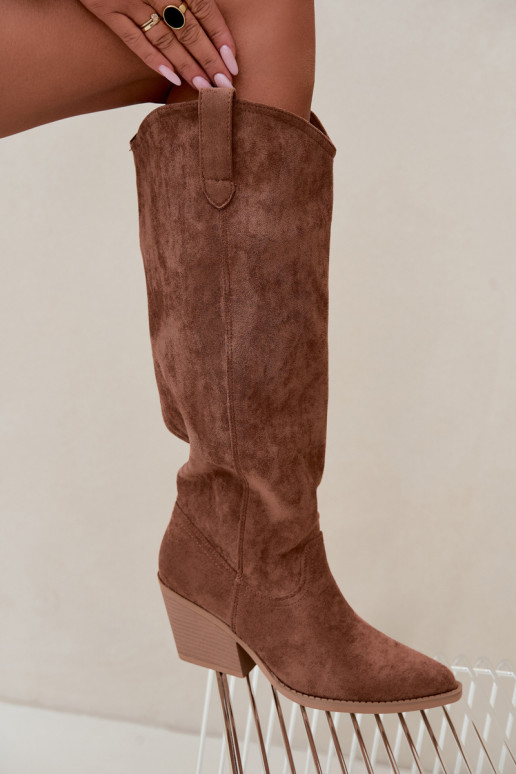 botas altas slouchy slip-on em marrom Sylvie