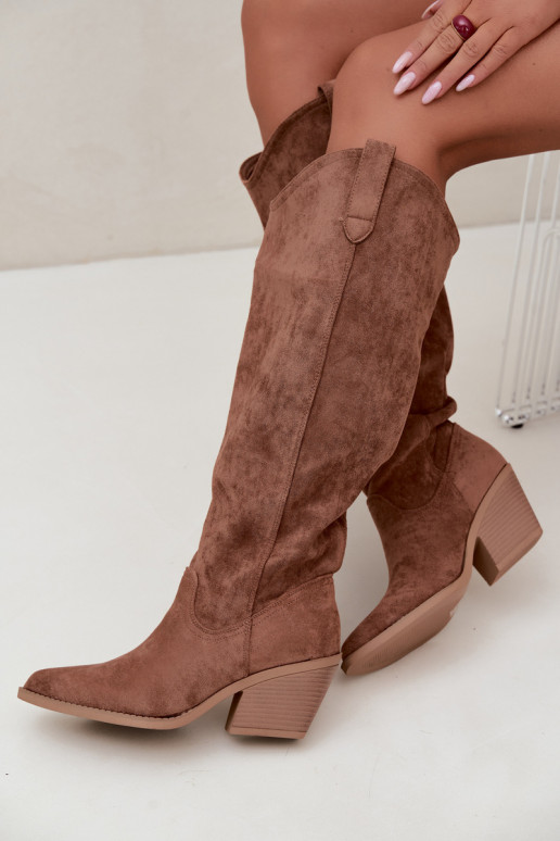 botas altas slouchy slip-on em marrom Sylvie