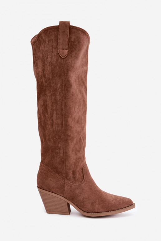botas altas slouchy slip-on em marrom Sylvie
