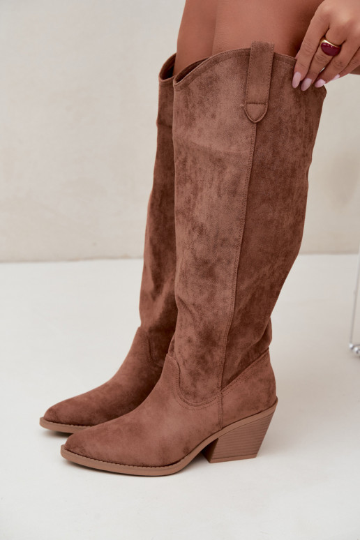 botas altas slouchy slip-on em marrom Sylvie