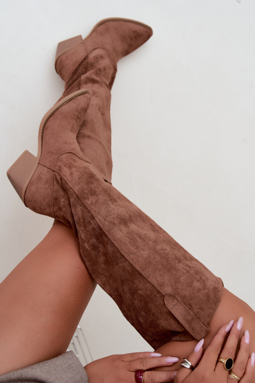 botas altas slouchy slip-on em marrom Sylvie