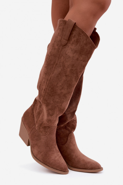 botas altas slouchy slip-on em marrom Sylvie