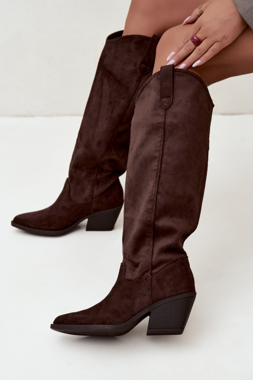 botas altas slouchy slip-on em CzekoladoĮe Sylvie