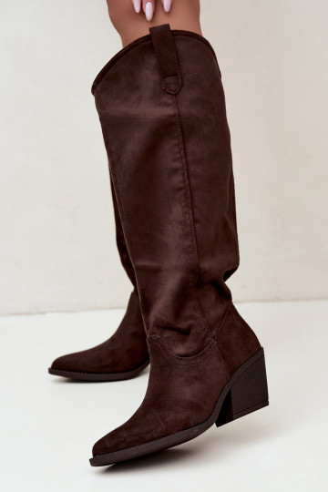 botas altas slouchy slip-on em CzekoladoĮe Sylvie 2