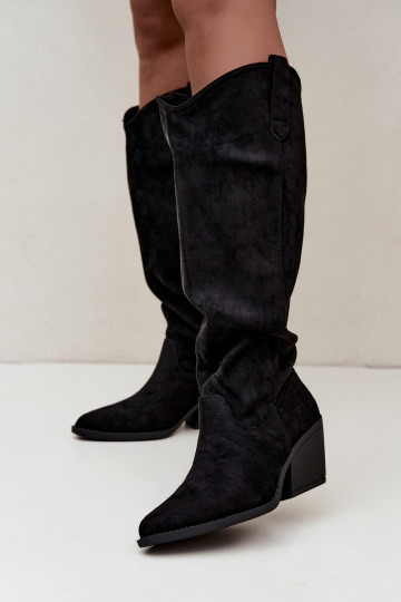 botas altas slouchy slip-on em preto Sylvie 2