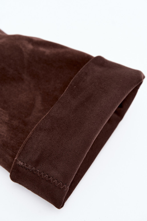 botas altas femininas slip-on com saltos finos em CzekoladoĮe Caliya