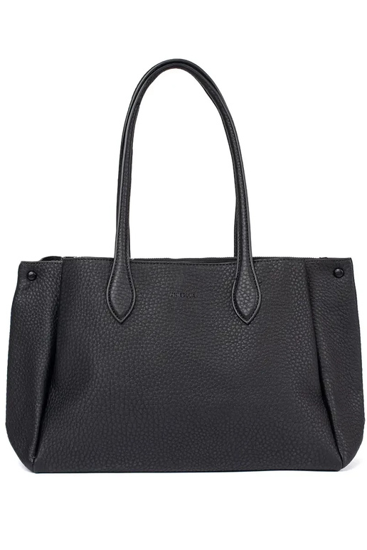 Bolsa preta de couro sintético