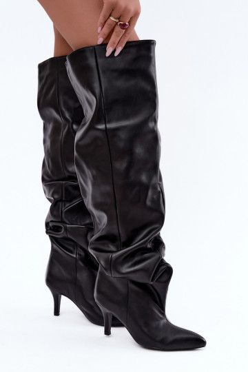 botas altas slip-on com saltos em preto Calmy