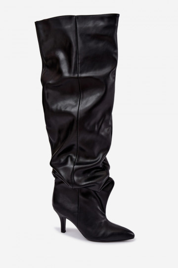 botas altas slip-on com saltos em preto Calmy 2