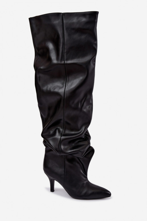 botas altas slip-on com saltos em preto Calmy