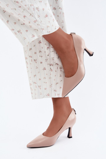 Sapatos de salto na cor areia Vinceza 62330 2