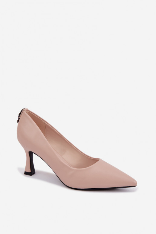 Sapatos de salto na cor areia Vinceza 62330