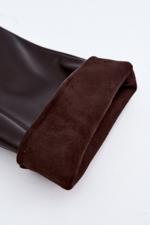 botas altas slip-on com salto na cor chocolate Falina