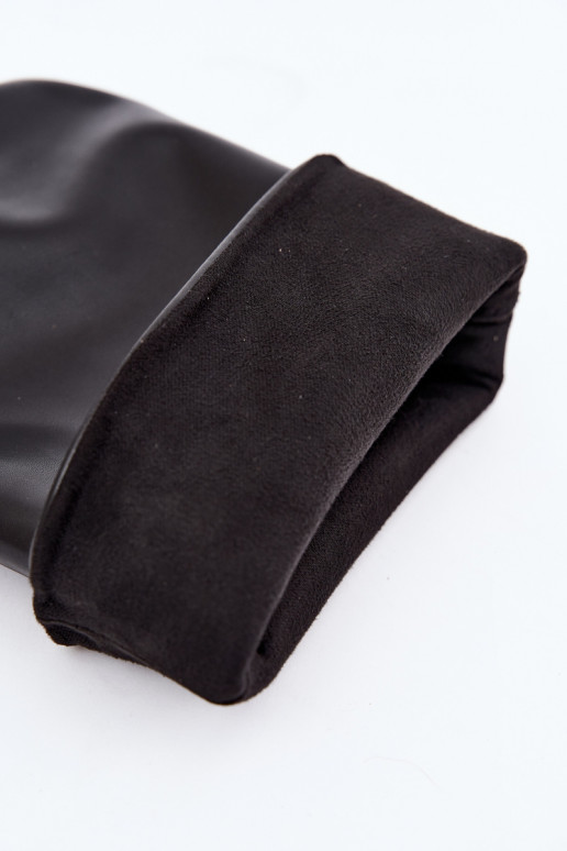 botas altas slip-on com salto na cor preta Falina