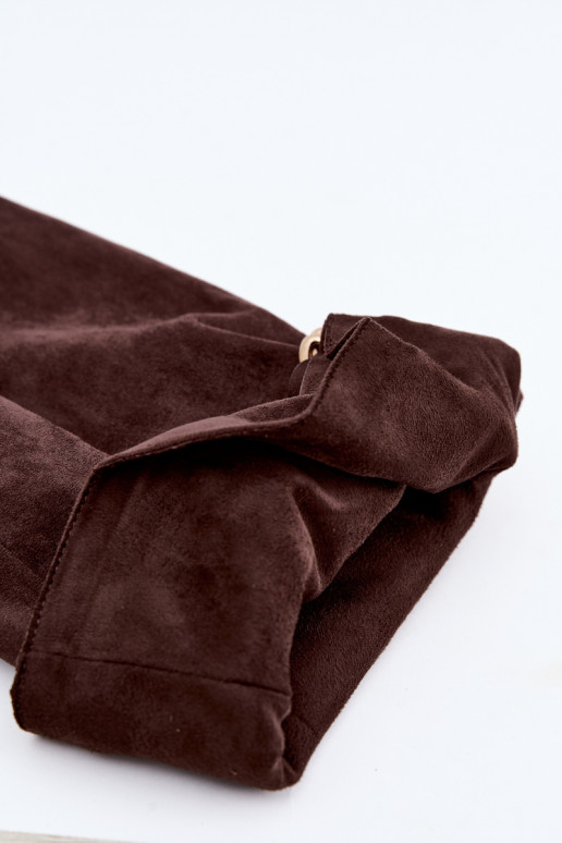 botas altas slip-on femininas com salto na cor chocolate Rosena