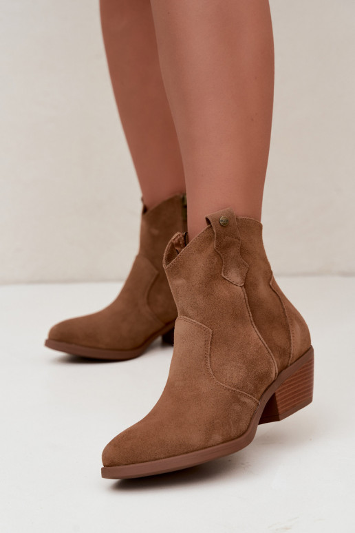Botins de estilo cowboy castanhos com salto Big Star