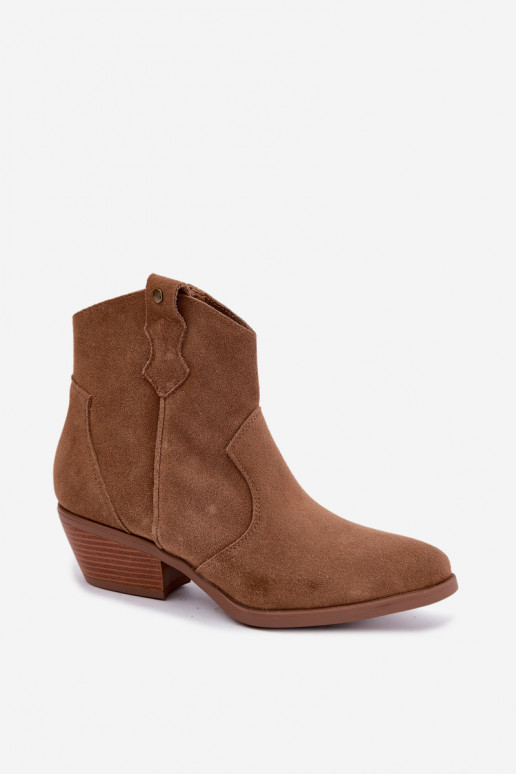 Botins de estilo cowboy castanhos com salto Big Star