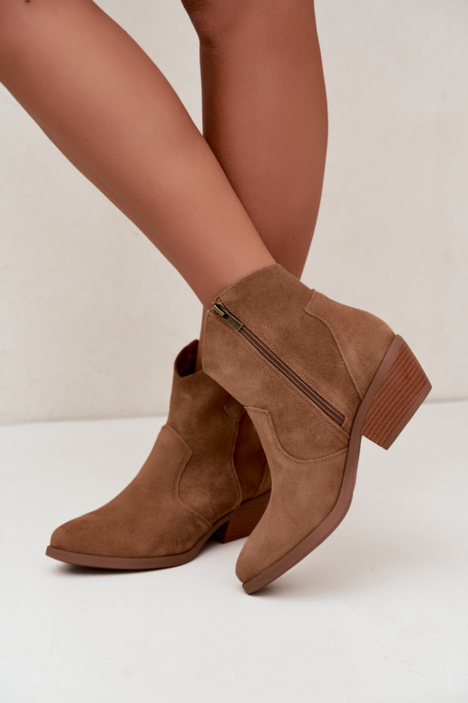 Botins de estilo cowboy castanhos com salto Big Star