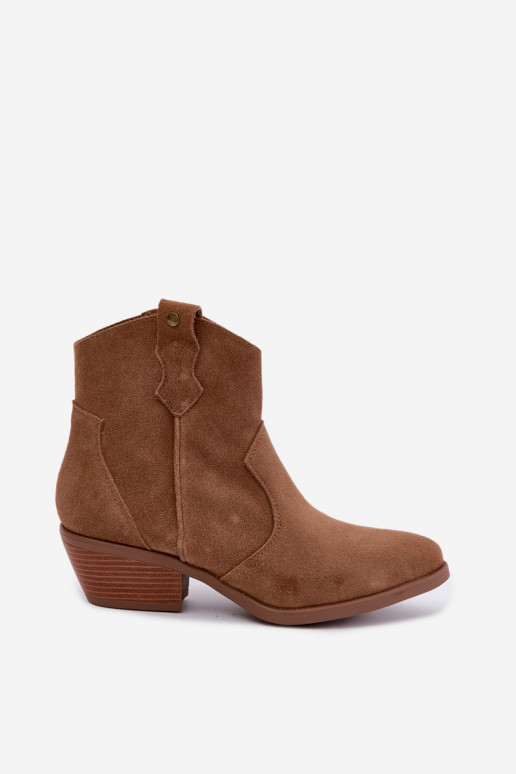 Botins de estilo cowboy castanhos com salto Big Star