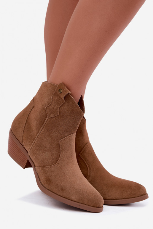 Botins de estilo cowboy castanhos com salto Big Star