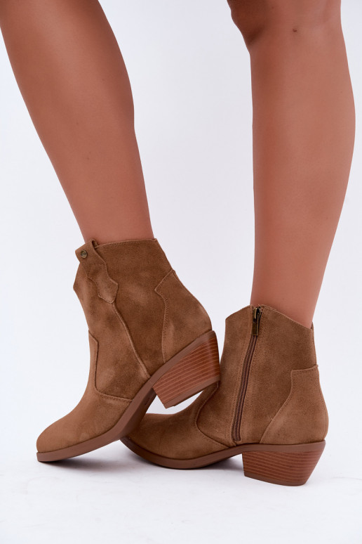 Botins de estilo cowboy castanhos com salto Big Star