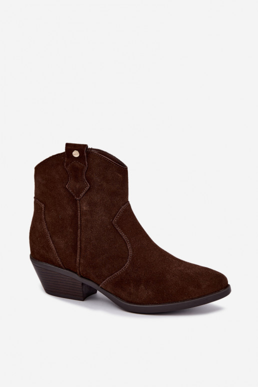 Botins de estilo cowboy castanhos chocolate com salto Big Star