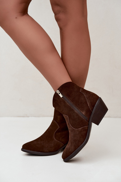 Botins de estilo cowboy castanhos chocolate com salto Big Star