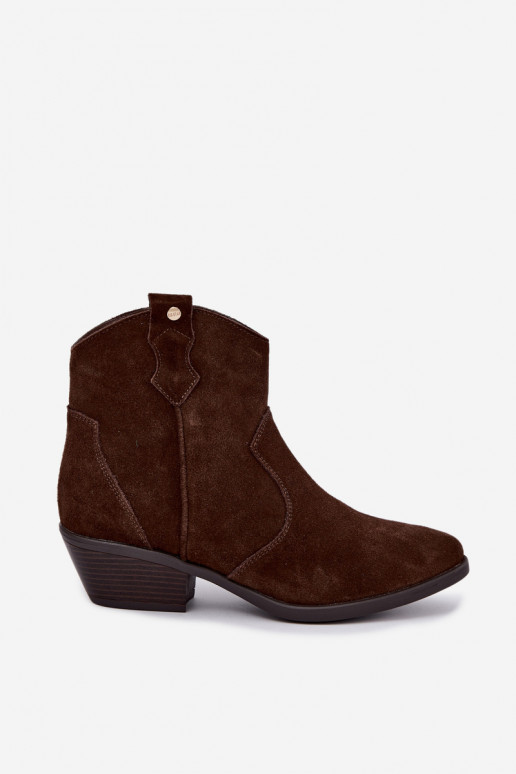 Botins de estilo cowboy castanhos chocolate com salto Big Star