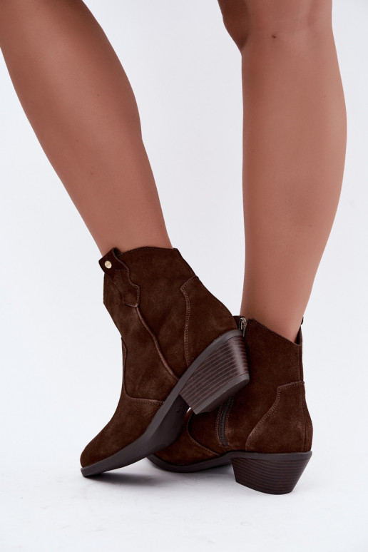 Botins de estilo cowboy castanhos chocolate com salto Big Star