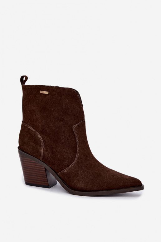 Botins de estilo cowboy castanhos chocolate com salto Big Star