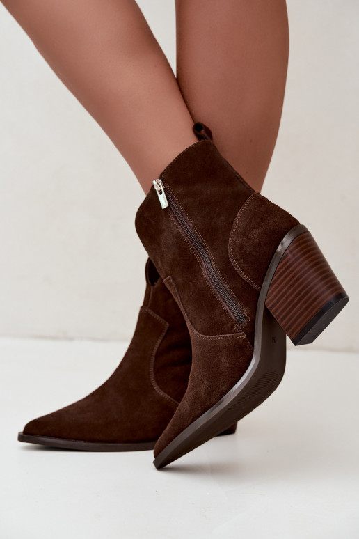 Botins de estilo cowboy castanhos chocolate com salto Big Star