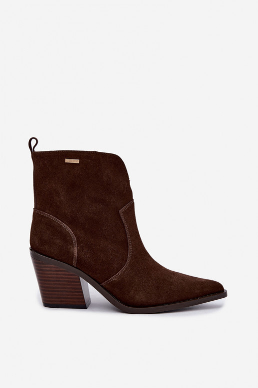Botins de estilo cowboy castanhos chocolate com salto Big Star