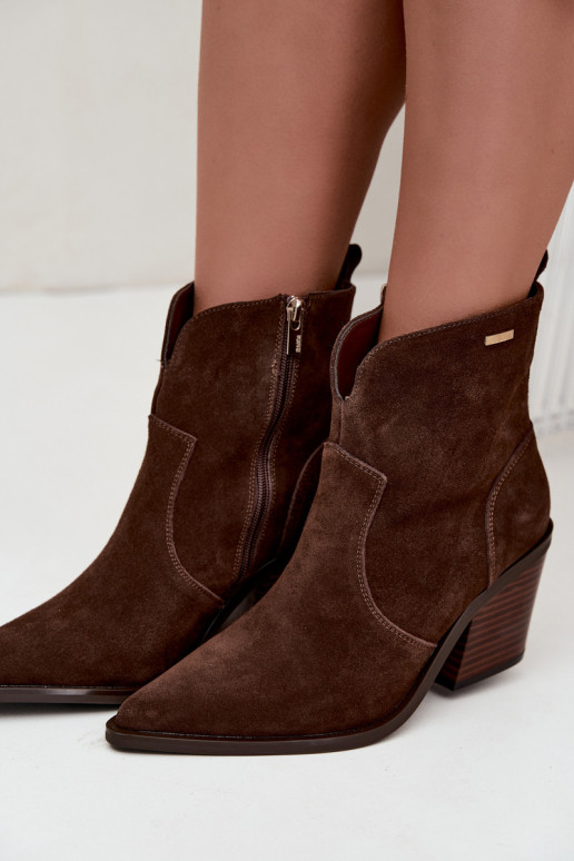 Botins de estilo cowboy castanhos chocolate com salto Big Star