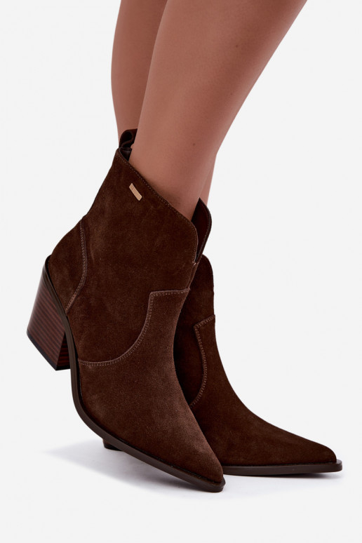 Botins de estilo cowboy castanhos chocolate com salto Big Star