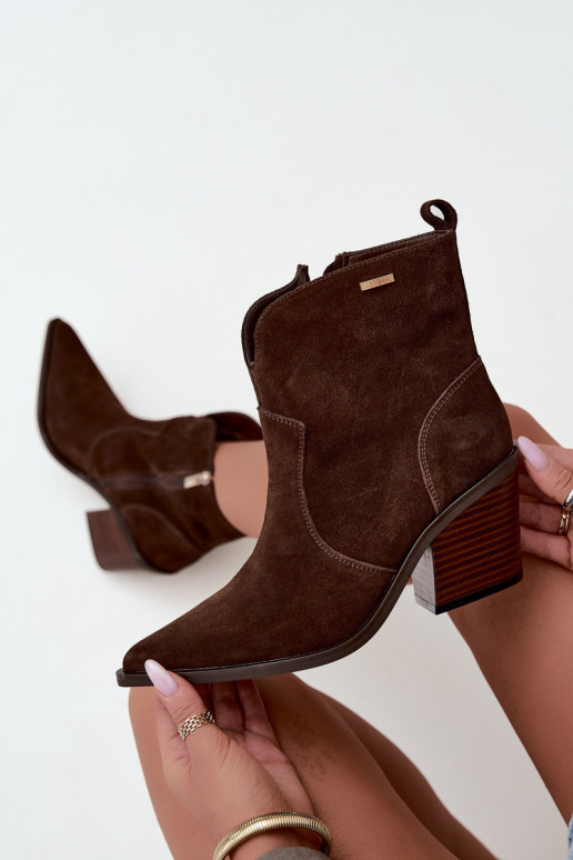 Botins de estilo cowboy castanhos chocolate com salto Big Star