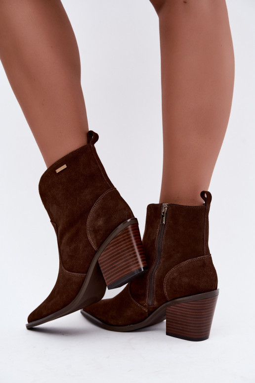 Botins de estilo cowboy castanhos chocolate com salto Big Star