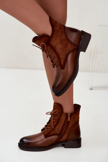 Botins castanhos com saltos largos Ismerae 2