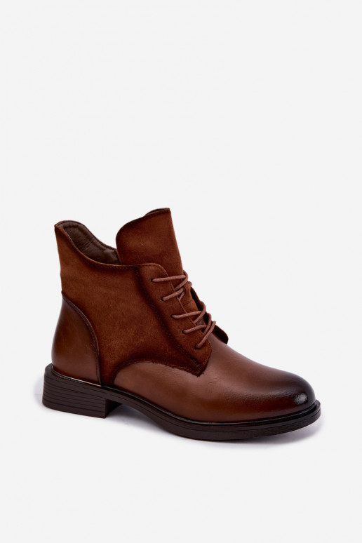 Botins castanhos com saltos largos Ismerae