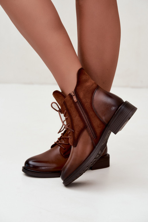 Botins castanhos com saltos largos Ismerae