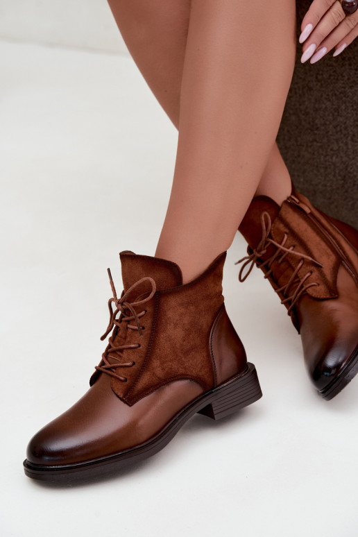 Botins castanhos com saltos largos Ismerae